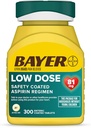 Bayer Aspirine faible dose 81 mg, comprimés enrobés entériques, médecin recommandé, prévention secondaire des maladies cardiovasculaires, 300 comprimés enrobés de sécurité