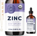 Vimergy Zinc suplementaris per a Dones i homes (7. 5mg Liquid Zinc Per Serving) Implementació ràpida d' Imobine, Promotsy Bones i Skin, USDA Certed Orlandic, Vegan, Up a 57 mL)