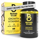 מועדון הדובד - ביוטין Beard Growths - תמיכה A Thicker Fuller Beard, Fill in Patches - מינרלים ו- Multi-Vitamins Help Support and Stimulate Healthier שיער הפנים צמיחת שיער