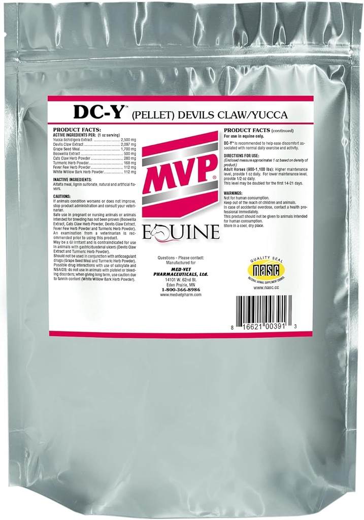 DC-Y (2 lb) Aids in Minimizing Aches and Tenderness Associated with Every Day Activities in Horses…