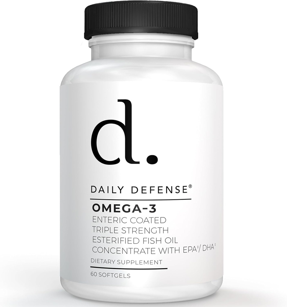 Омега 3 Рибено масло 1000mg Допълнение - Омега 3 DHA EPA Допълнение за мъже и жени за кожа, нокти, когнитивен, и подкрепа на сърцето - 60 Enteric Coated Fish Oil Softgels, Made in The USA