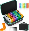 Aylıq Pill Organizer 3X 7Day Travel Medicine Organizasiya Çanta, Tibb Pill Box 32 Daily müqavilələri ilə, 31 Gün Pill Holder 30 Vitamin, Təhlükəsizlik üçün Pill Case, Təhlükəsizlik və Resurs