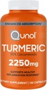 Qunol Turmeeric Curcumin with Black Pepper, 2250mg Turmeeric Extract 95% Curcuminoids, Extra Strength Turmeeric Supplement, Enhanced Imeytyminen, Joint Support Supplement, 150 Kasvissyöjä kapselit