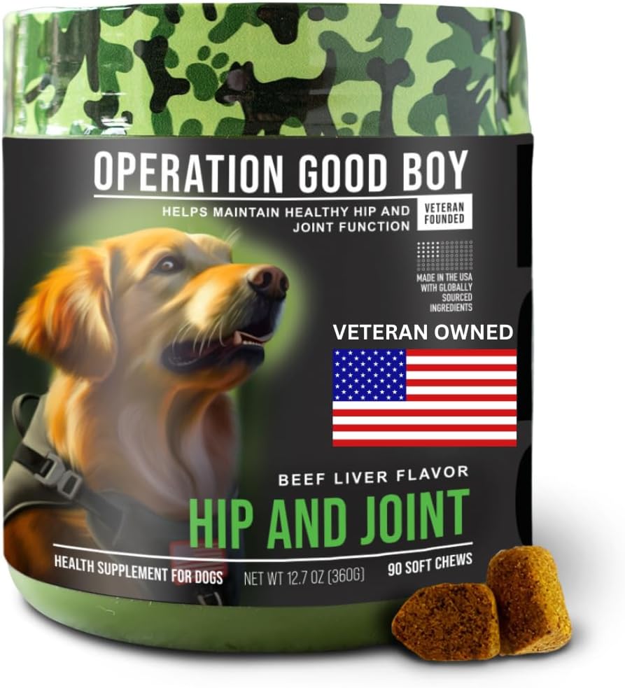Operatsioon Good Boy Hip & Joint Supplement for Dogs, Glucosamine, Chondroitin & MSM Chews – 90 Soft Treats, Natural Ingredients, Veteran Omand, Veisemaitseline