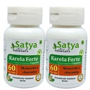 Bitter Melon Forte Capsule 500 mg. 60 Veg. Capsule | Karela (Momordica Charantia) Extract Capsules for Men and women | Ayurvedic Herbal Supplement/Remedies | 10:1 Forte (2 Bottles of 60 Capsules)