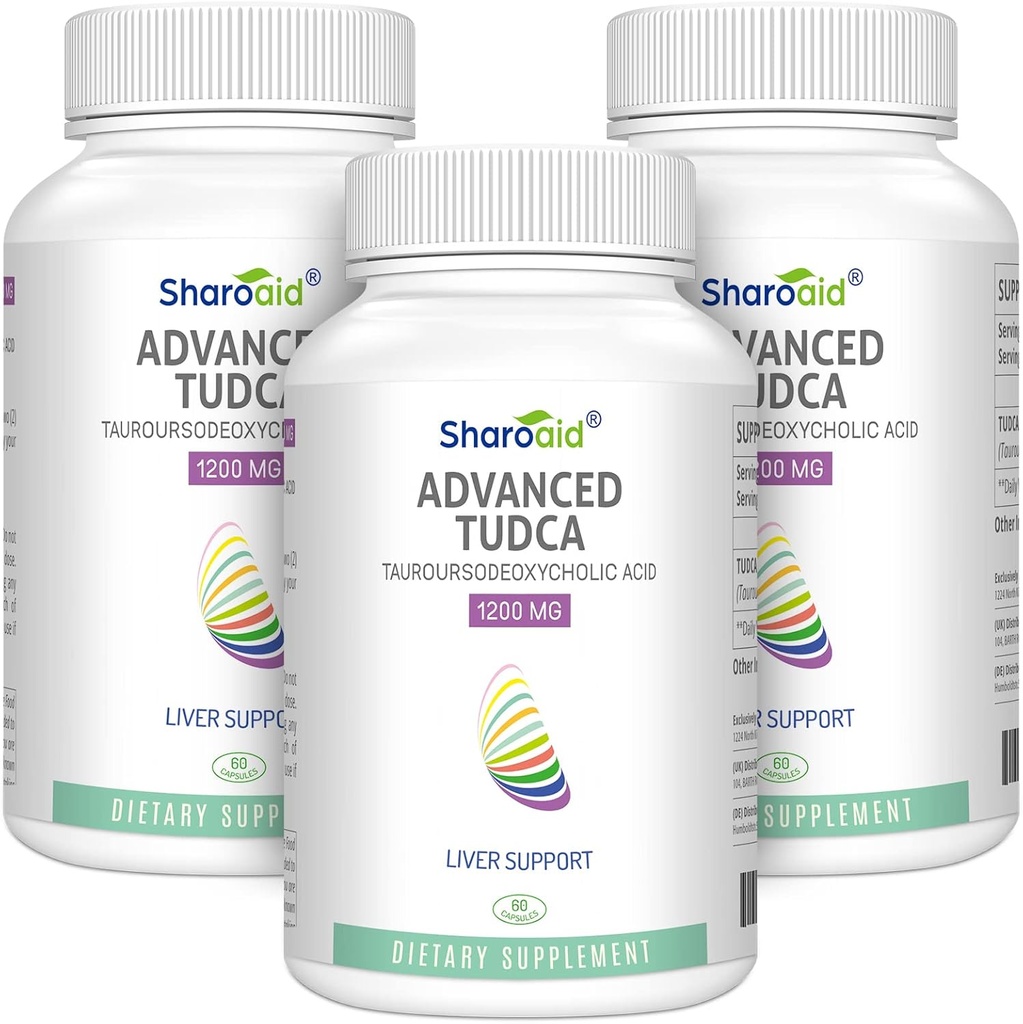 TUDCA Liver Support Supplements 1200 mg-3D Party Tested-High Strength-Bile Salts for Liver Detox Cleanse-180 Vegan Capsules for Liver,Kidney,Gallbladder Health