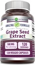 Amazing Formulas Grapeseed Extract supplement | 100 Mg Per Serving | 120 Veggie Capsules - Non-GMO - Gluten-Free | Made in USA