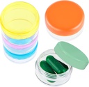 Small Pill Organer Box, 5 Pcs Travel Pill Cases Holder Portable Daily Mini Pill Container No BPA Medicines Storage Containers for Purse Pocket briefcase (כחול/כתום/Rose Red/Yellow/Green)