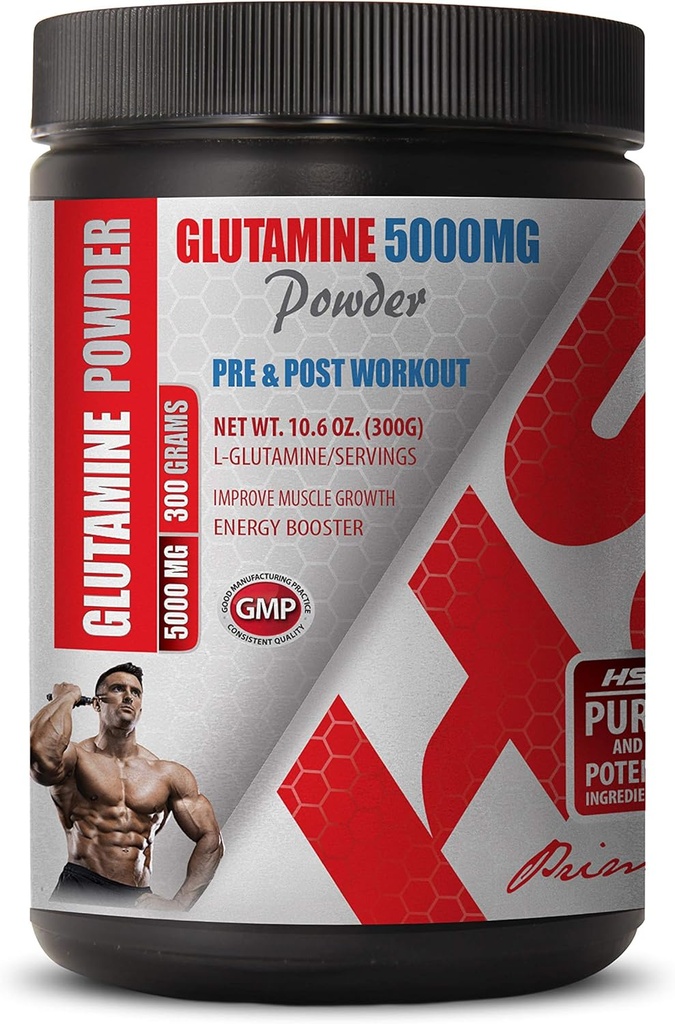 Post Workout Proszek dla mężczyzn - PRE & Post Trening - GLUTAMINE Proszek 5000MG - kwas amino- 1 Can 300 Grams