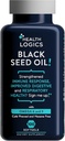 Health Logics Black Seed Oil, Cold Pressed, rica fonte de ácidos graxos omega 6 e 9 esenciais, de Nigella Sativa (100 cápsulas de xel brando).