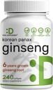 Korejska rdeča Panax Ginseng Root Extract, 7.500mg Serving, 240 Softgels – 150mg Aktivne ginsenoside