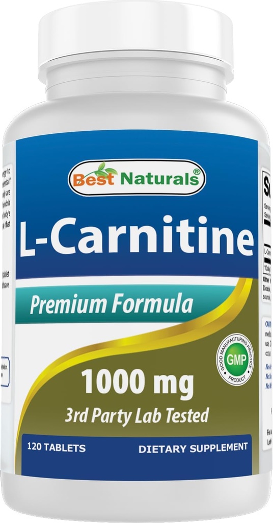 A legjobb természetes L- karnitin Fumarate 1000mg tabletta - 120 Count - Növeli a celluláris energia
