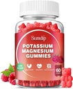 Potassium Magnesium Gummies Potassium supplements High Absorption Potassium Citrate Magnesium Citrate, Support Leg Cramps Muscle chillation for Men and Women 60 Gummies, Raspberry