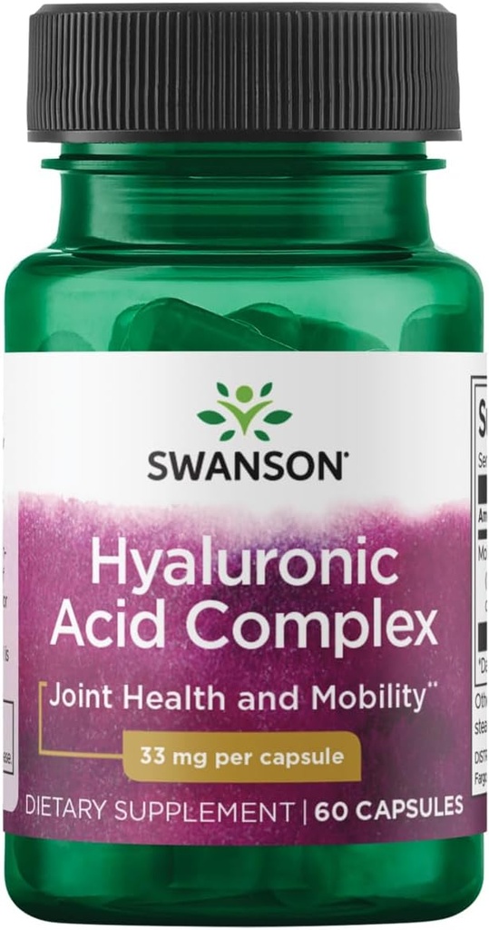 Complexe d'acide hyaluronique associé à Swanson 33 Milligrammes 60 Capsules