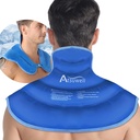 Atsuwell Ice Pack para Neck y los hombros Compresión fría, los paquetes de hielo del hombro Gel reutilizable, gran parte superior de la caja de frío para el cuello, hombro, cadera, azul