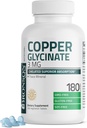 Bronson Copper Glycinate 3mg Chelated Superior Absorption Non-GMO, 180 compresse vegetariane