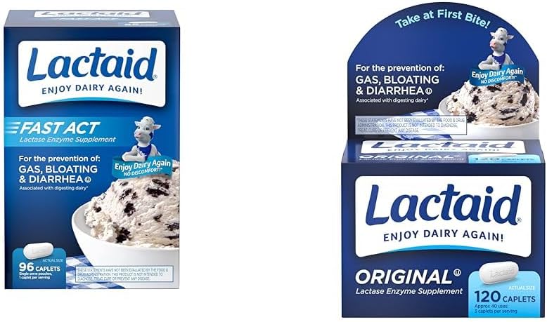 Lactase Enzyme və Original Strength Lactose intolerans təhlükəsiz Kaplets with Natural Lactase Enzyme
