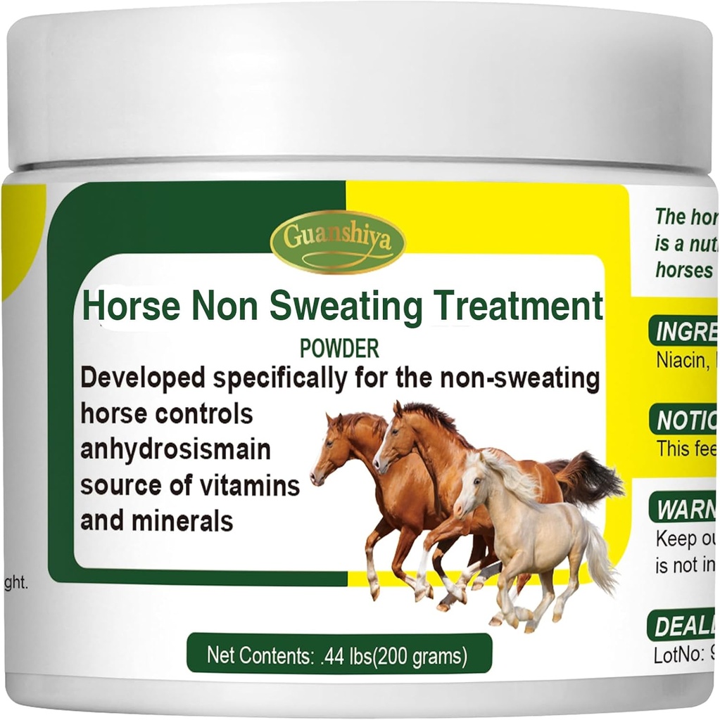 Zaldia ez jateko tratamendua, tenperatura osasungarriaren erregulazioa sustatzea Stop Sweat, AC, Old, Mare, Gelding, Anhidrosis, One Hot Summer Day Use