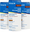 MAJOR Maximálna sila Nasal Dekongestant Spray, Oxymetazolín HCl 0,05% Pumpa Mist, Non-Drowsy Nasal Spray, až 12-hodinový Relief from nosal Congestion, Cold, and Alergies 1 Fl. Oz. (3-Pack)