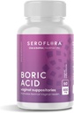 Seroflora Boric Acid Vaginal Sabitoare - Promoveaza echilibrul pH-ului vaginal si controlul Odorului cu pudra fina de grad medical USP, Easy Dizolvation, Made in USA -600 mg 60 Conte