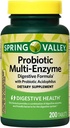 Spring Valley Probiótico Multi-Enzyme Digestive Formula Tablets, 200 Count