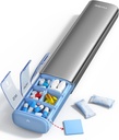Vaydeer 7 Day Weekly Pill Organizer (поддержка 2 раза в день), Metal Travel Pill Case, Large Capacity Daily Cute Pill Box для добавок, таблеток, витаминов и лекарств (серый)