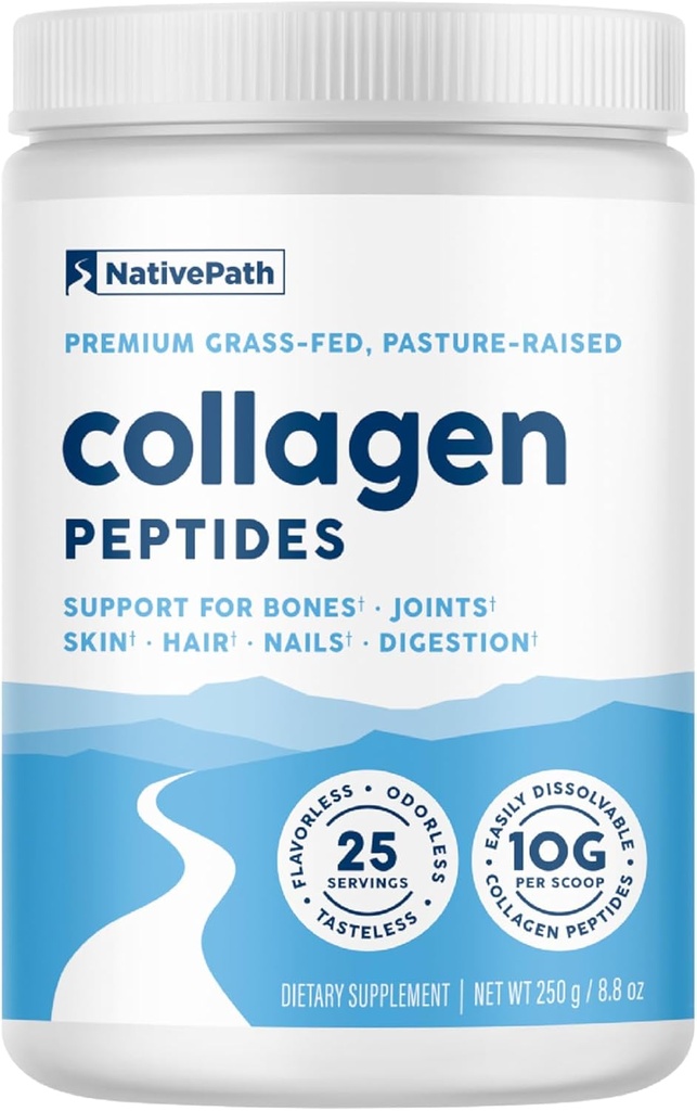Peptidi di collagene di Patto Nativo - Polvere di collagene 1 & 3 idrolizzata per pelle, capelli, unghie - 8,8 oz (25 Serve)