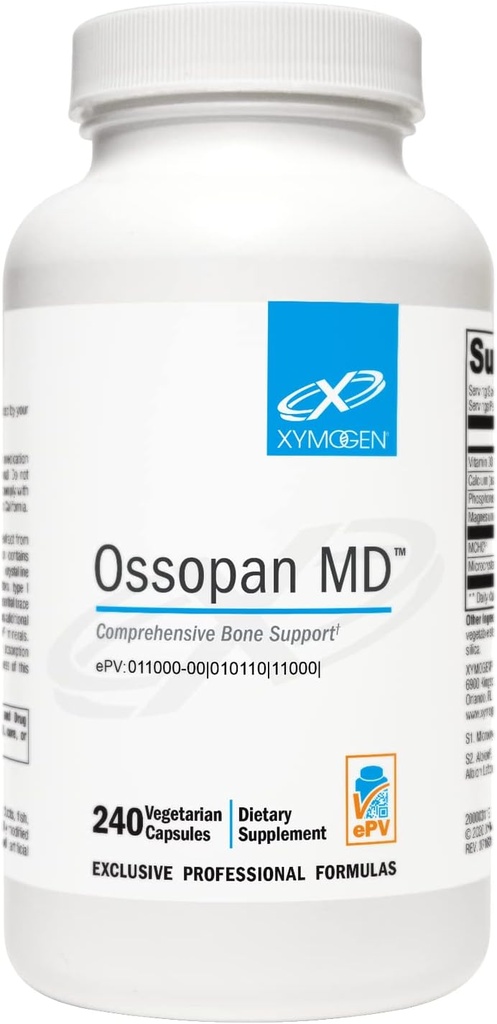 XYMOGEN Ossopan MD - Ondersteunt Bone Strength + Bone Health - Calciumsupplement met Microkristallijne Hydroxyapatiet, Fosfor, Vitamine D3 en Magnesium Malaat (240 capsules)