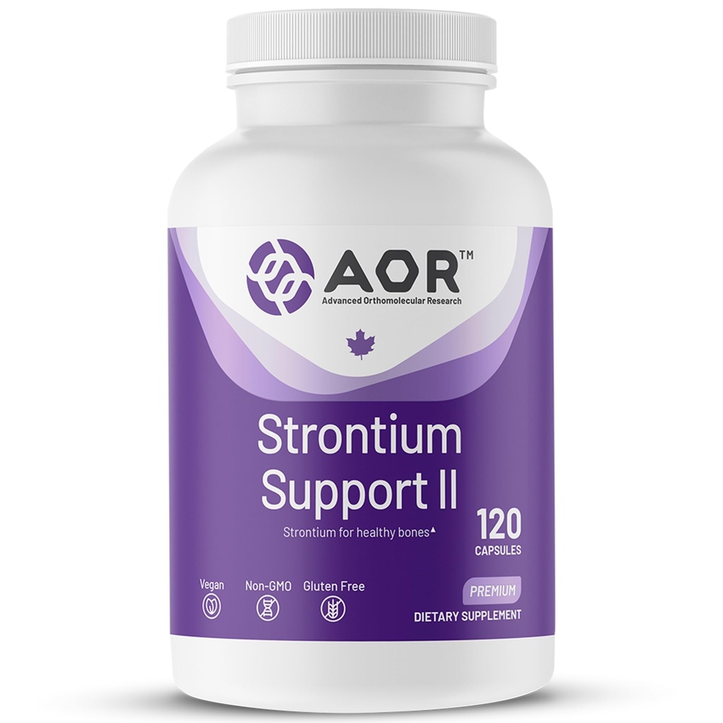 AOR Strontium Support II 341mg, 120 Vegan Capsules, 60-120-Day Supply, Strontium Citrate for Healthy Bone Mineral Density & Strong Structural Support