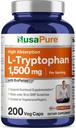 NusaPure L-Tryptophan 1500mg 200 Vegetarian Caps (Non-GMO, Vega) Bioperine