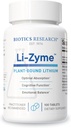 Riset biotika Li Zyme 50 mikrogram, Lithium sebagai Whole Food, Terimasically Bound Lithium, Sangat tersedia secara biotersedia, Dukungan Otak, Memori dan Mood, 100 Tablet
