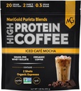MariGold High Protein Coffee - Iced Café Mocha, 20g Grass Fed Išrūgų baltymų izoliatas, Energija & Workout Boost, 2 Shots Organic Espresso, Non-GMO, 2 Net Carb, 1 Lb Bag, 15 Paslaugos