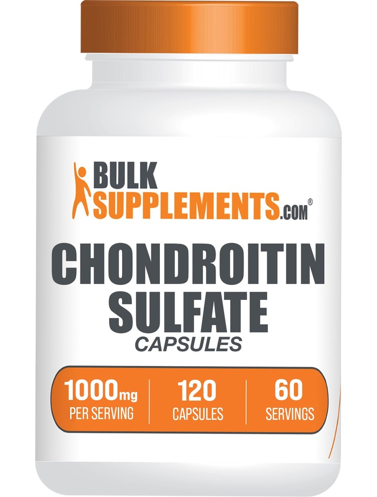BulkSupplements.com Chondroitin Sulfate Capsules - Nutritional Supplement, Chondroitin Sulfate 1000 mg - Gluten Free, 2 Capsules per Serving, 120 Count (Pack of 1)