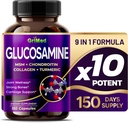 Glucosamine 12,000mg - X12 Power với MSM, Chondroitin, Collgen, Turmeric for Cot Wellness, Strong Bones, Cartiage Prog - USA made & Tested
