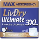 LifeDry Undate alsouth incontinuation institute, High Aborbent, Leak Cuff (XX-Large (9 เคานต์)