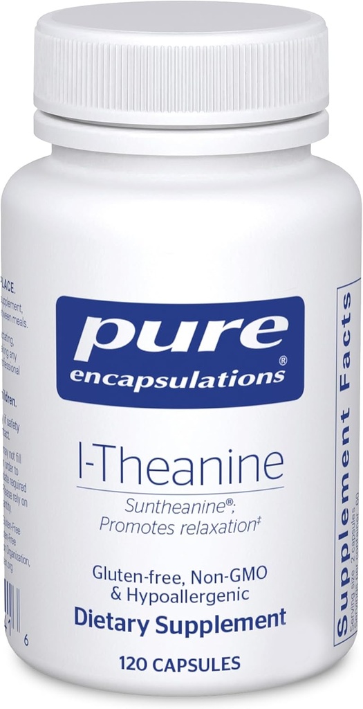 纯封装 L-Theanine - 支持放松、压力和神经系统的氨酸补充剂 - 120 Capsules