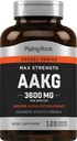 Piping Rock AAKG Suplemento | 120 Caplets | 3600 mg | Arginina Alpha-Ketoglutarate Supplement | Nitric Oxide Enhancer | Max Strength | Vegetarian, Non-GMO, Gluten Free