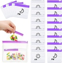 56 Pcs AM pílula pílula pílula pílula pílula pílulas de viaxe bolsas Zippered Medicine Organizer Day and Night Pill Bag Bag reutilizable pílulas plásticas con Slide Lock Monthly Pill Organizador 2 veces por día (Clear, Purple)