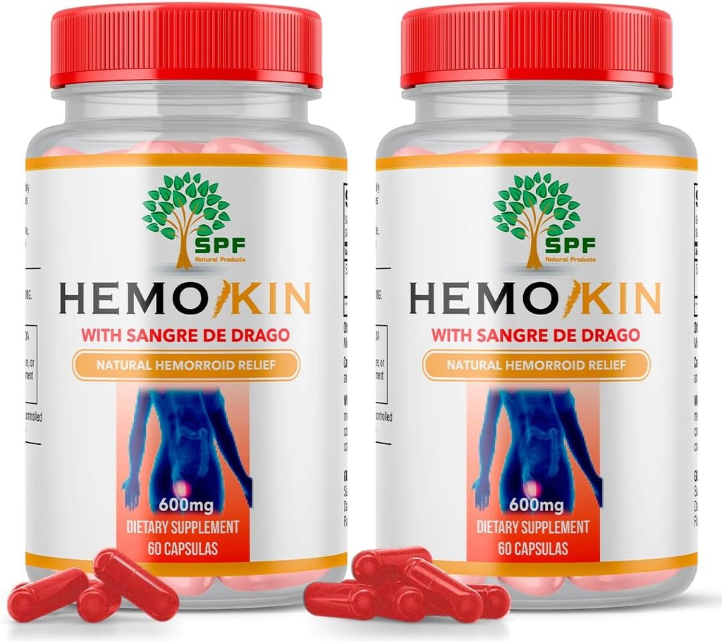 SPF HEMOKIN mit Sangre de Drago – Hemorrhoid und Fissure Relief Supplement, Hilft mit Juckreiz, Schwellung (60 Caps) Natürliche Produkte. (2)
