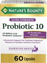 Nature 's Bounty, Ultra Strength Probiotic 10, 면역 건강 및 소화 균형, 60 캡슐