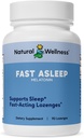 Natural Wellness Fast Asleep - Lonces de melatonina de acción rápida para descanso, relaxación e alivio Jet Lag -Fast-Dissolver Cherry Flavor Sleep Aid - Non-Habit Forming, Wake Refreshed - 90 Lozenges