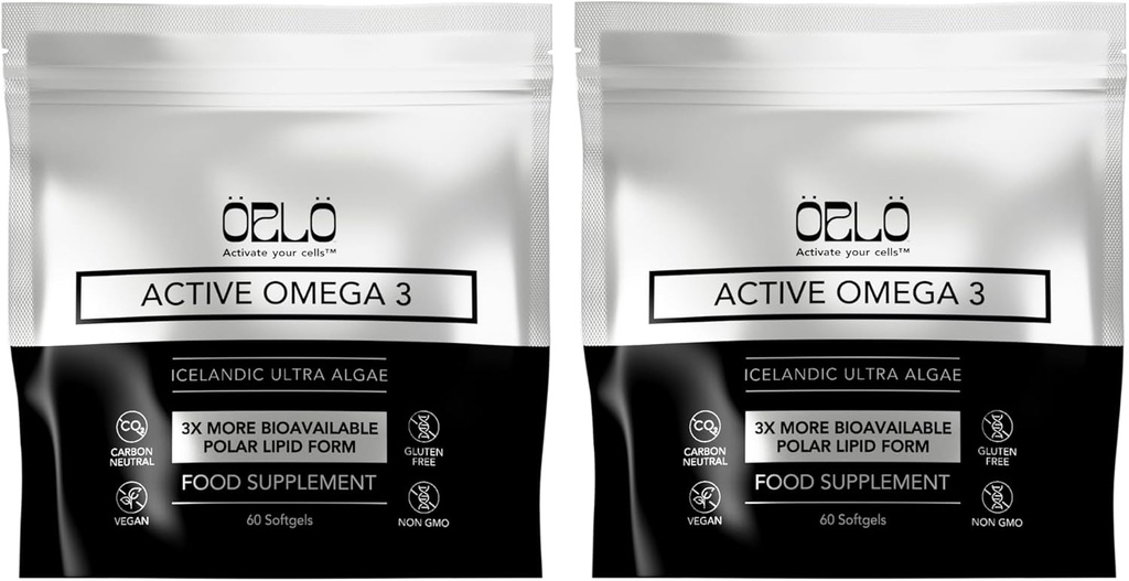 Orlo Omega 3 – Vegan Omega-3 Supplement (EPA & DHA) – Algae Oil (120 Mini Burpless Softgels) Ekstra Güçlü Balık Yağı ve Krill Alternatifi (120 Mini Burpless Softgels)
