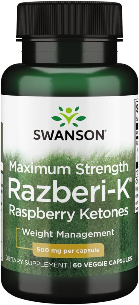 Swanson Maksimum Strength Razberi-K 500 Milliqramlar 60 Veg Capsules