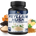 BMVINVOL Psyllium Husk Capsules Fiber Supplement with Fenugreek, Turmeric, Ginger, Black Pepper - Support Digestive System, Intestinal Health - 240 Count for 4 Month Supply