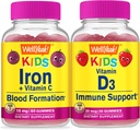 WellYeah Iron + Vitamin C Kids + 비타민 D3 Kids, Gummies Bundle - 훌륭한 타스팅, 비타민 보충, 글루텐 무료, GMO 무료, Chewable Gummy