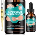 Liposomal Glutathione Supplement - 2000mg Glutathione Liquid Drops with Vitamin C, Curcumin & Trans-Resveratrol - Powerful Antioxidant for Immune, Skin Health, Aging Defense & Liver Detox - 2 Fl Oz