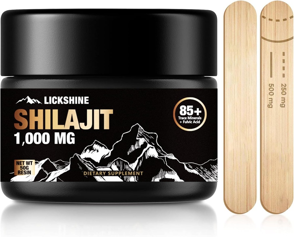 1 Pack Shilajit Pure ההימלאיה Shilajit Resin עם Fulvic Acid, 1000 מ"ג מקסימום בטיחות טבעית Shilajit עם 85+ Trace מינרלים תוספת גל, תמיכה אנרגיה & Immune System - 50g