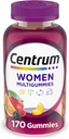 Centrum MultiGumies Gummy Multiвитамини за жени, Мултивитамини / Мултиминерална добавка с витамин D3, B Витамини и антиоксиданти, Асорти плодов аромат - 170 броя