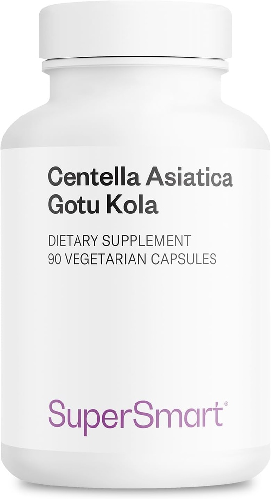 SuperSmart - Centella Asiatica 180mg uz dienu - Gotu Kola ekstrakts Papildinājums - Non-GMO & Gluten Free - 90 Veģetārās kapsulas