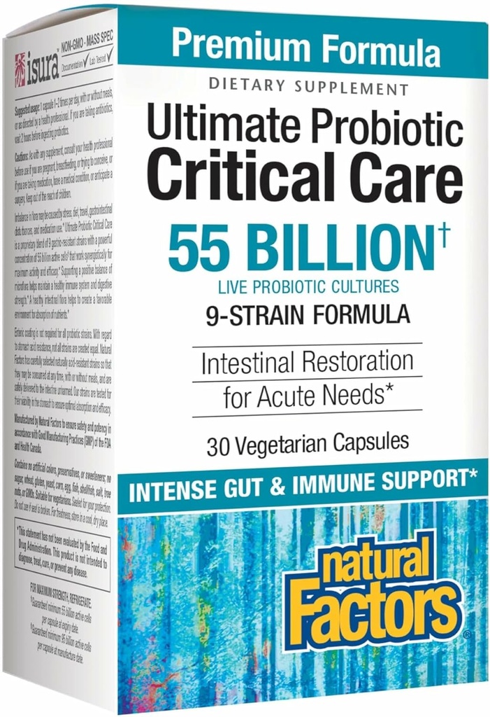Природні чинники Ultimate Probiotic Critical Care, Підтримує неперервне реставрацію, 9 Strains, 55 Billion CFU